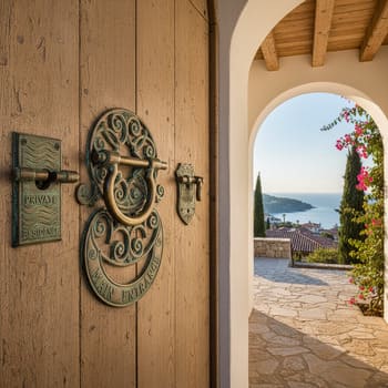 Labeled bronze hasps prepared for installation