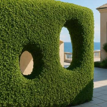 Detail of hedge porosity filtering wind