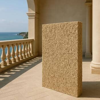 Lime-hemp panel with breathable texture