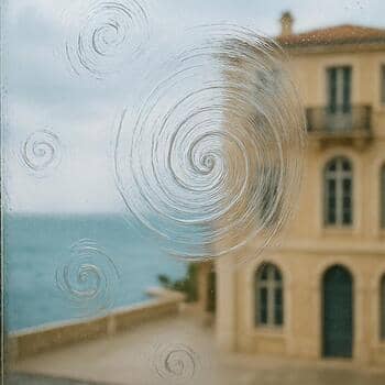 Subtle swirls of airflow across a pane