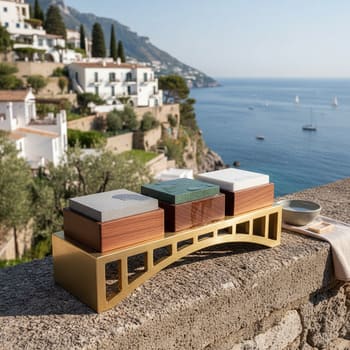 Set of sharpening stones with a honing guide