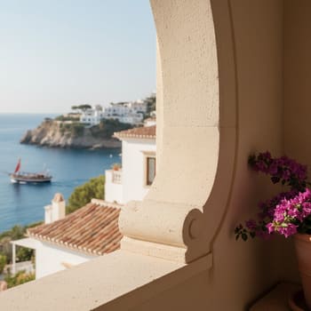 Stone sill chamfer directing water away from wall